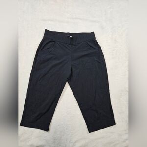columbia womens medium black pull on elastic waistband crop capri pants